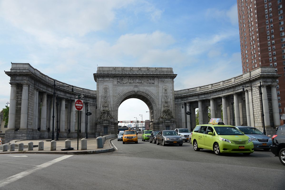 14 The Triumphal Arch And Colonnade Entrance To The Manhattan Bridge From The Mahayana Buddhist Temple At 133 Canal St In Chinatown New York City